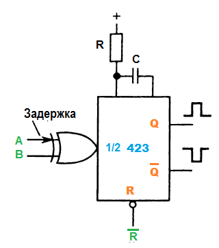 Ждущий одновибратор на транзисторах схема