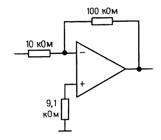 Для уменьшения ошибок, обусловленных входным током смещения в ОУ на биполярных транзисторах следует использовать компенсационный резистор. Работа операционных усилителей.