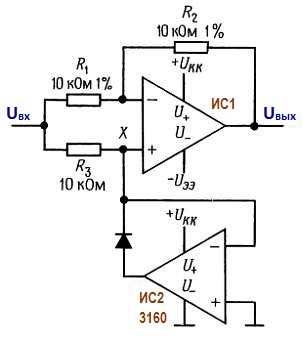 Схемы подключения операционных усилителей