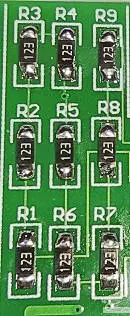 Резисторы R1-R10. Визуальная работа счетчика